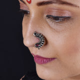Oxidized Peacock Stone Nath