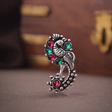 Oxidized Big Peacock Stone Nath