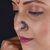 Oxidized Peacock Wings Stone Nath