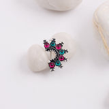 Oxidized Chand Shape Stone Nath