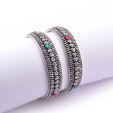 Oxidized Heart Motive Bangles
