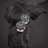 Green Stone Flower Design Toe Ring