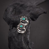 Green Stone Flower Toe Ring