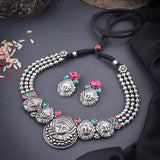Oxidised Durga Maa Boll Chian Necklace