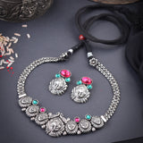 Oxidised Durga Maa Deligate Necklace