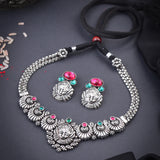 Oxidised Durga Maa Deligate Necklace
