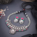 Oxidised Durga Maa Deligate Necklace