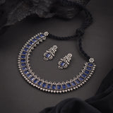 Oxidised Blue Stone Necklace