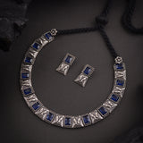 Oxidised Blue Stone Ethnic Necklace set