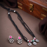 Oxidised Kolhapuri Saaz Motive 3 Pendant Mangalsutra