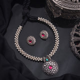 Kolhapuri Oxidised Thushi Necklace