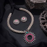 Kolhapuri Oxidised Thushi Necklace