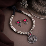 Kolhapuri Oxidised Thushi Necklace