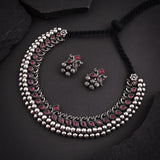Oxidized Kolhapuri Peocock Wajratika Traditional Necklace