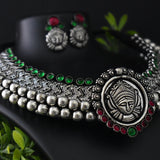 Oxidized Kolhapuri Durga Wajratika Traditional Necklace