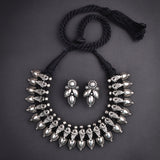 Oxidised kolhapuri Charmps Thread Necklace