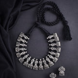 Oxidised kolhapuri Charmps Thread Necklace