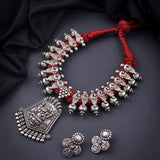 Oxidised Laxmi Marron thread Thread Necklace