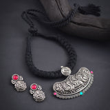 Oxidised Black Thread Necklace