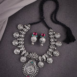 Oxidised Maa Durga Temple Necklace