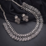 Oxidised Temple Laxmi Coin Necklace
