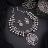 Oxidised Durga Temple Necklace