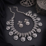 Oxidised Durga Temple Necklace