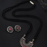 Oxidised Half Round Stone Mangalsutra
