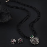 Oxidised Rose Flower Design 18 Inches Mangalsutra