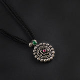 Oxidised Rose Flower Design 18 Inches Mangalsutra