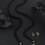 Oxidised Long Flower Design stone 24 Inches Mangalsutra