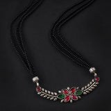 Oxidised Long Flower Design stone 24 Inches Mangalsutra