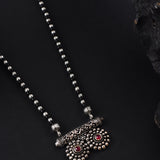 Oxidised Two Pendant Single layer 18 Inches Mangalsutra
