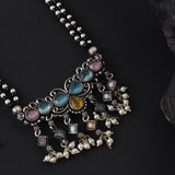 Oxidised Two Layer Monalisa Stone 24 Iches Mangalsutra