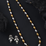 Oxidised Ganga Jamuna Kolhapuri Bormala dual-tone Necklace