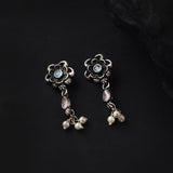 Oxidised Tanmani Pendant Moti Necklace