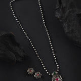 Oxidised Flower Design Stone 18 Inches Mangalsutra