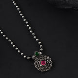 Oxidised Flower Design Stone 18 Inches Mangalsutra