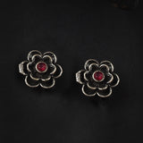 Oxidised Flower Design Stone 18 Inches Mangalsutra