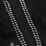 Oxidised Two Layer Ethnic Round Boll Long Mala