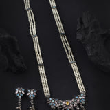 Oxidised Tanmani Pendant Moti Necklace
