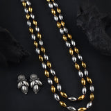 Oxidised Kolhapuri 2 Layer Dual tone Bormala Necklace