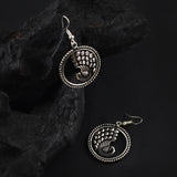 Oxidised Handcrafted Peacock Earrings