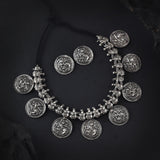 Oxidised Nartaki (dancer) temple motif Necklace