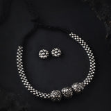 Oxidised Kolhapuri 3 Beads Thushi