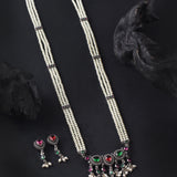 Oxidised Tanmani Stone Long Necklace