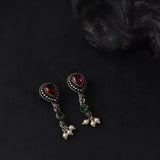 Oxidised Tanmani Stone Long Necklace