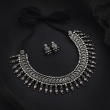 Oxidised Wajratika Pink Monalisa Stone Latkan Necklace