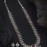 Oxidised Chand Pendant Laxmi Coin Long Necklace