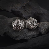 Oxidised Hexagonal Shape Ethnic Earrings